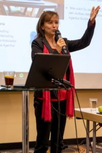 Monika Pavona als Sprecher auf dem Builderall Everest 2018 in Nürnberg (Germany)